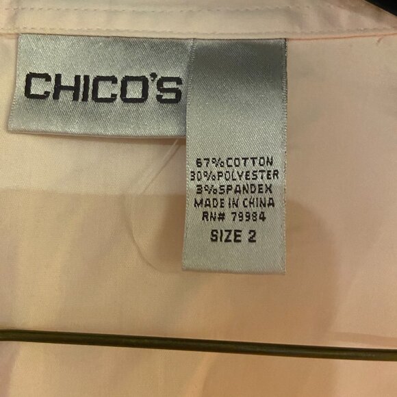EUC Chico's button down shirt with french cuffs Chico's 2 / L / 12 - Picture 3 of 4